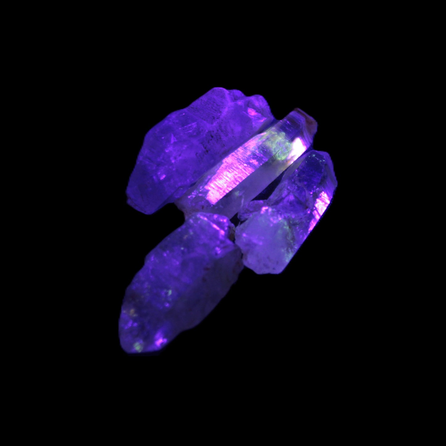 Fenster Enhydro Hydrocarbon 4 crystals 9-10g in UV light - Rocks and Things Store