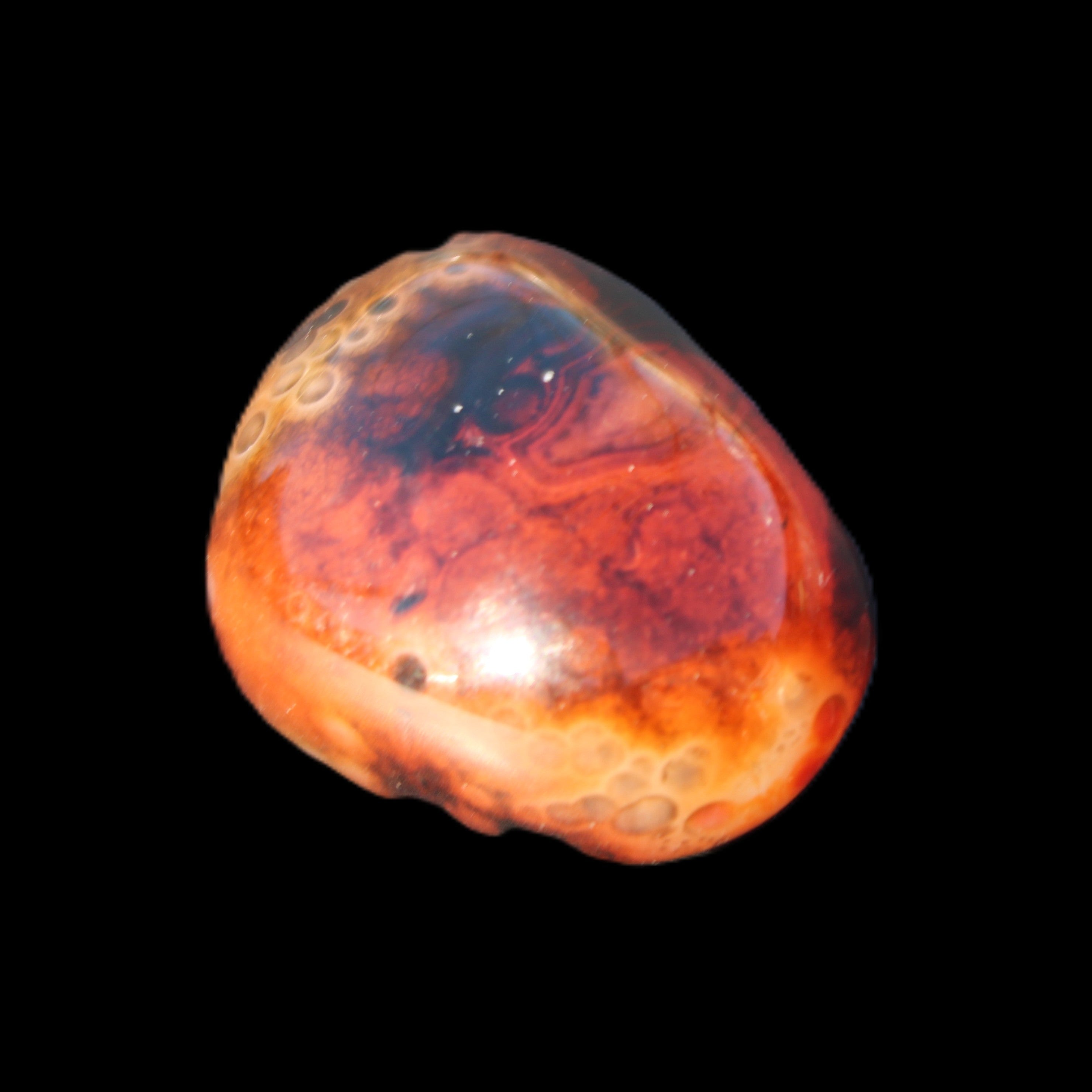 Crazy Lace Silk Banded Agate from Madagascar 40*31mm 44g in sunlight - Rocks and Things Store