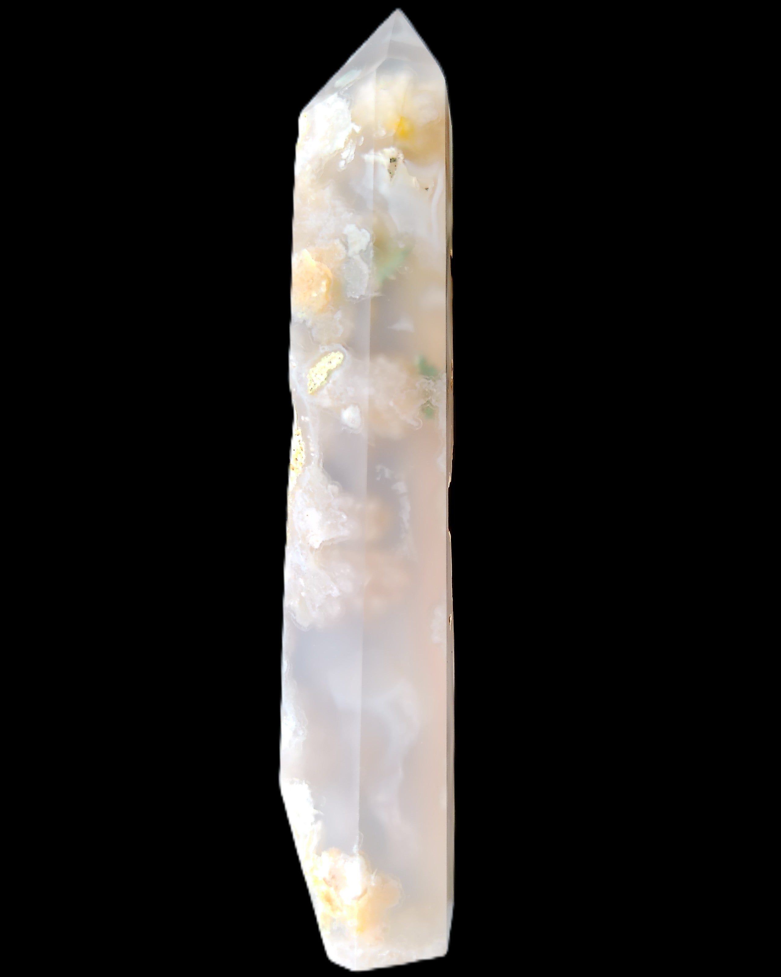 Cherry Blossom Agate wand 82mm 36g in sunlight - Rocks and Things Store