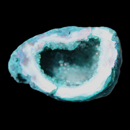 Electroplated Agate Quartz geodes range- greenish, 35-57g in sunlight - Rocks and Things Store