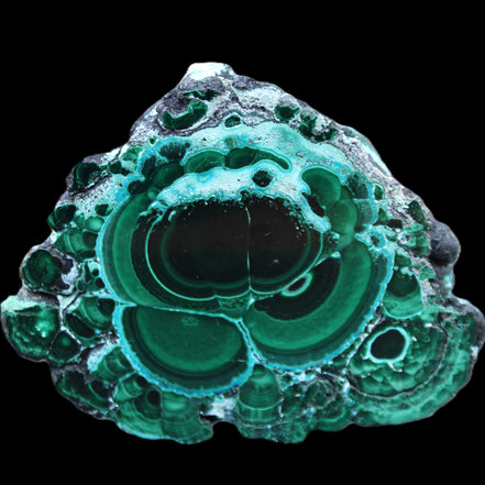Silicified Malachite Chrysocolla slice 125*104*16mm 470g in sunlight - Rocks and Things Store