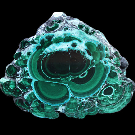 Silicified Malachite Chrysocolla slice 125*104*16mm 470g in sunlight - Rocks and Things Store