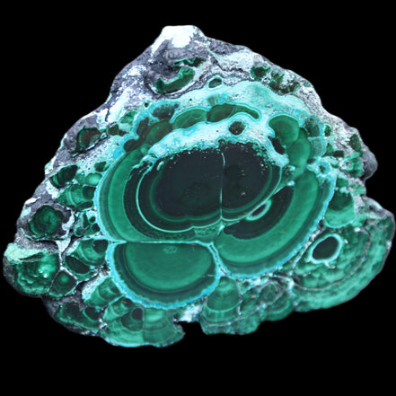 Silicified Malachite Chrysocolla slice 125*104*16mm 470g in sunlight - Rocks and Things Store