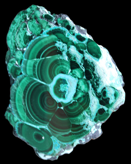 Silicified Malachite Chrysocolla slice 125*104*16mm 470g in sunlight - Rocks and Things Store