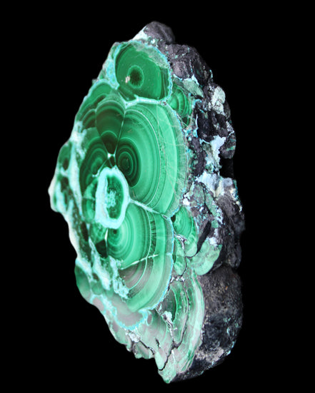 Silicified Malachite Chrysocolla slice 125*104*16mm 470g in sunlight - Rocks and Things Store