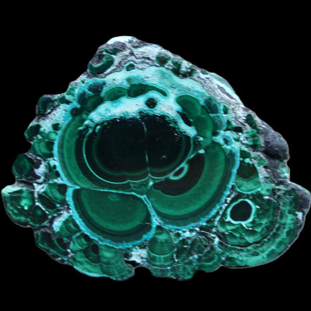 Silicified Malachite Chrysocolla slice 125*104*16mm 470g in sunlight - Rocks and Things Store