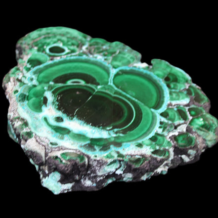 Silicified Malachite Chrysocolla slice 125*104*16mm 470g in sunlight - Rocks and Things Store