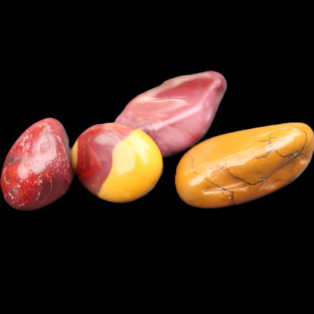 Mookaite 4 tumble polished stones 24g in sunlight - Rocks and Things Store