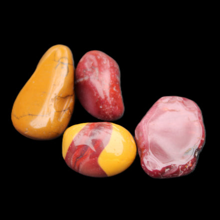 Mookaite 4 tumble polished stones 24g in sunlight - Rocks and Things Store