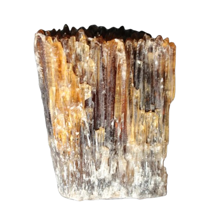 Amber Calcite phosphorescent crystal 127g in sunlight - Rocks and Things Store