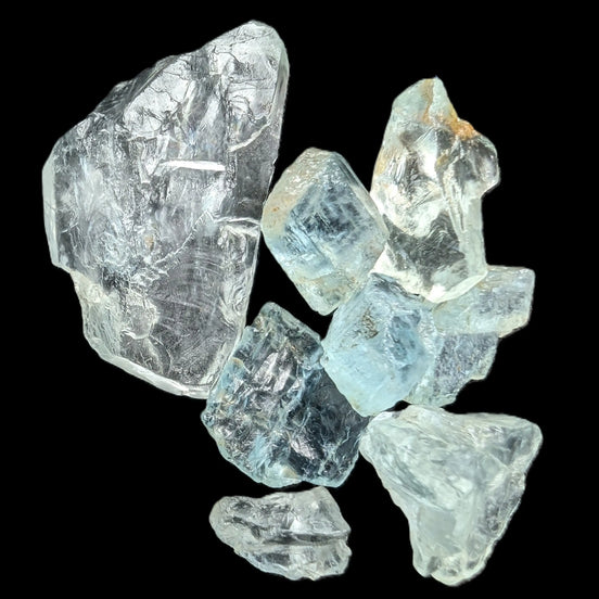 Aquamarine natural 6 crystals 6-7g Rocks and Things