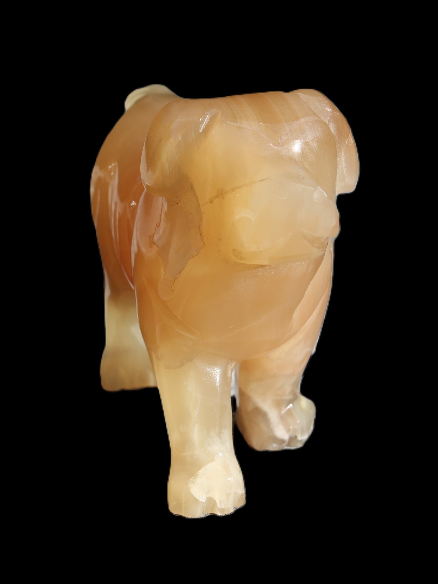 Honey Calcite hand-carved Dog 673g Rocks and Things
