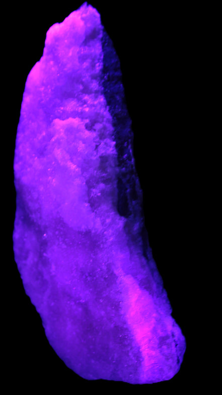 Pink Aragonite specimen on Ironstone matrix 150*22*75mm 336g in UV light -  Rocks and Things Store