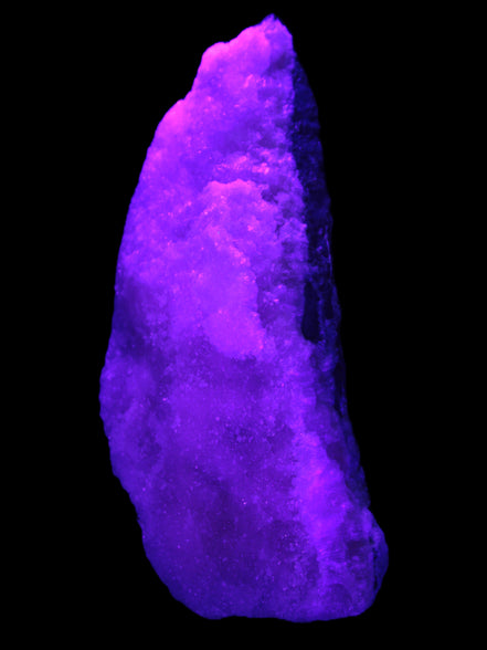 Pink Aragonite specimen on Ironstone matrix 150*22*75mm 336g in UV light -  Rocks and Things Store