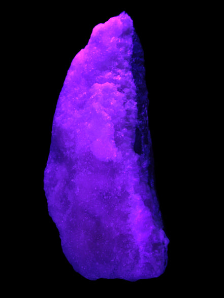 Pink Aragonite specimen on Ironstone matrix 150*22*75mm 336g in UV light -  Rocks and Things Store