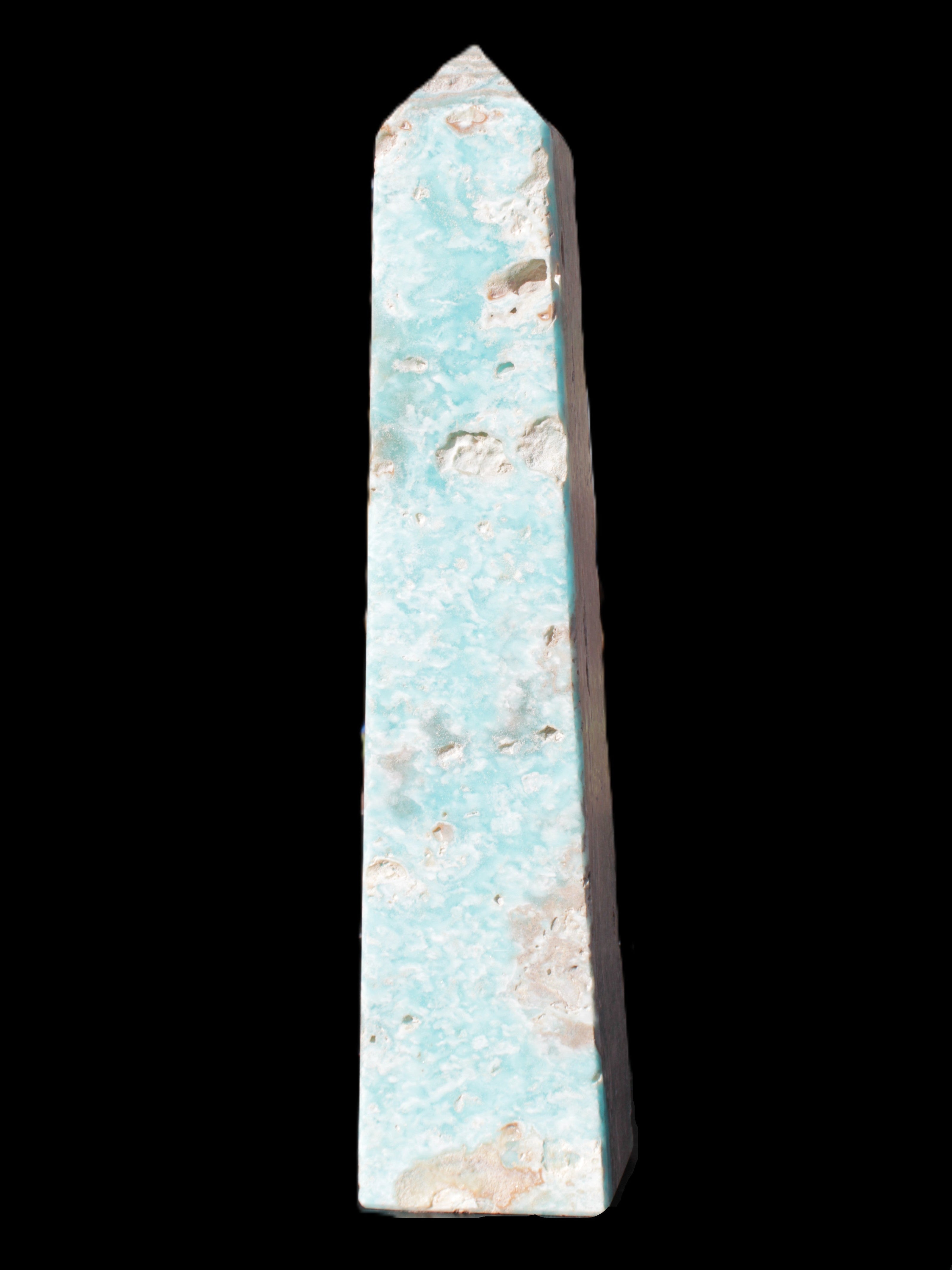Caribbean Calcite obelisk 83*59*375mm 3089g Rocks and Things Store