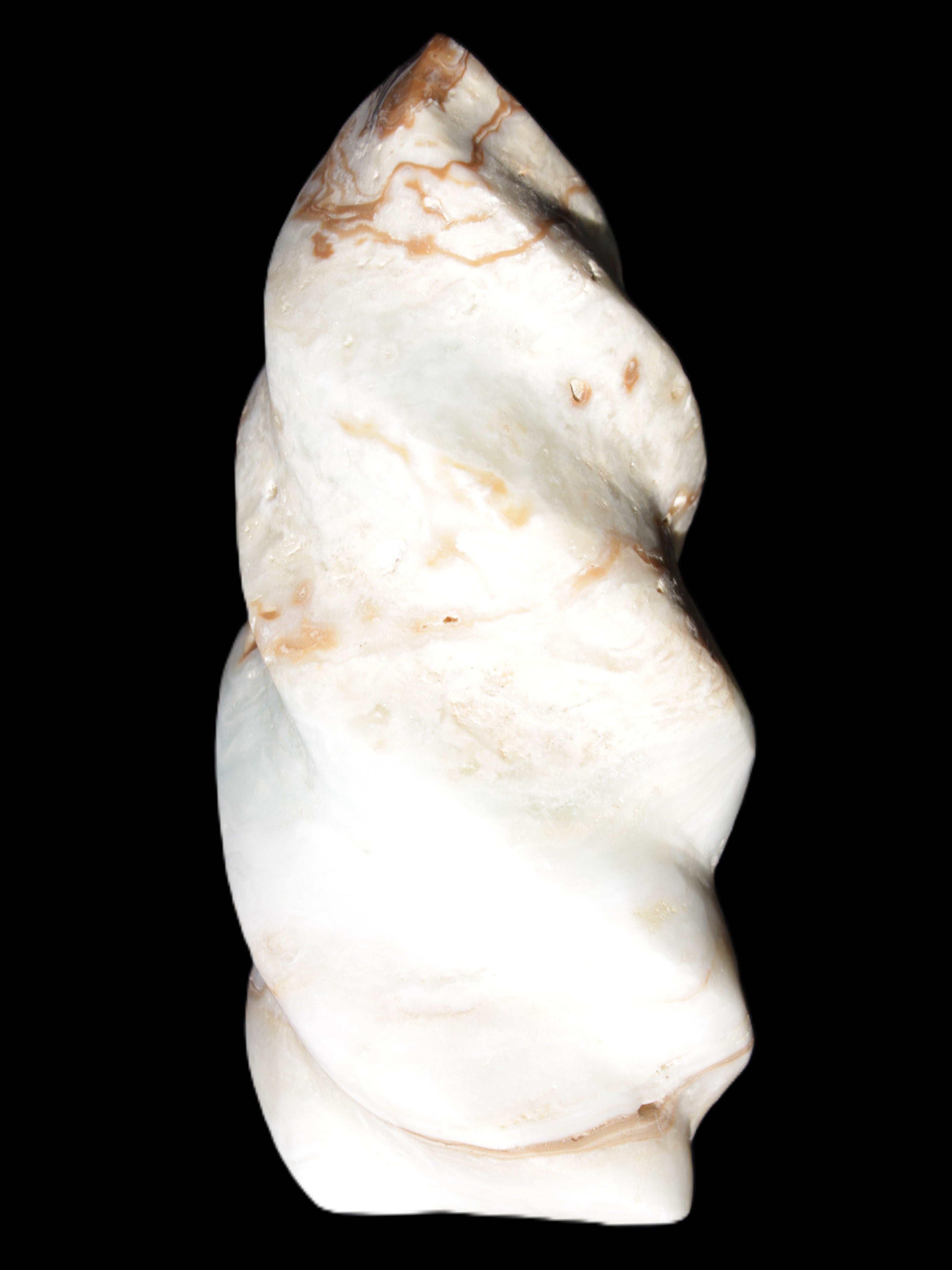 Caribbean Calcite flame 55*117mm 449.7g Rocks and Things Store