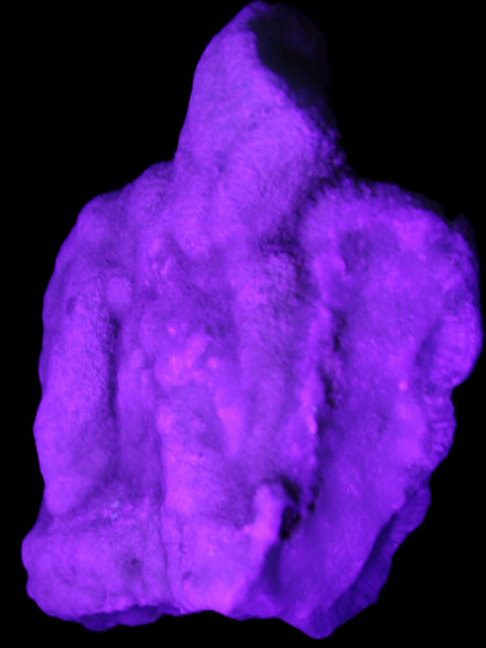 Blue Aragonite specimen 73*22*53mm 100g in UV light - Rocks and Things Store