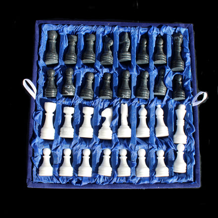 Marble Chess Set in case in sunlight - Rocks and Things Store