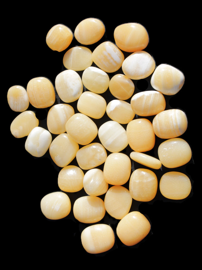 Lemon Calcite 36 tumbled stones 22*18mm - 30-24mm 730g Wholesale Rocks and Things Store
