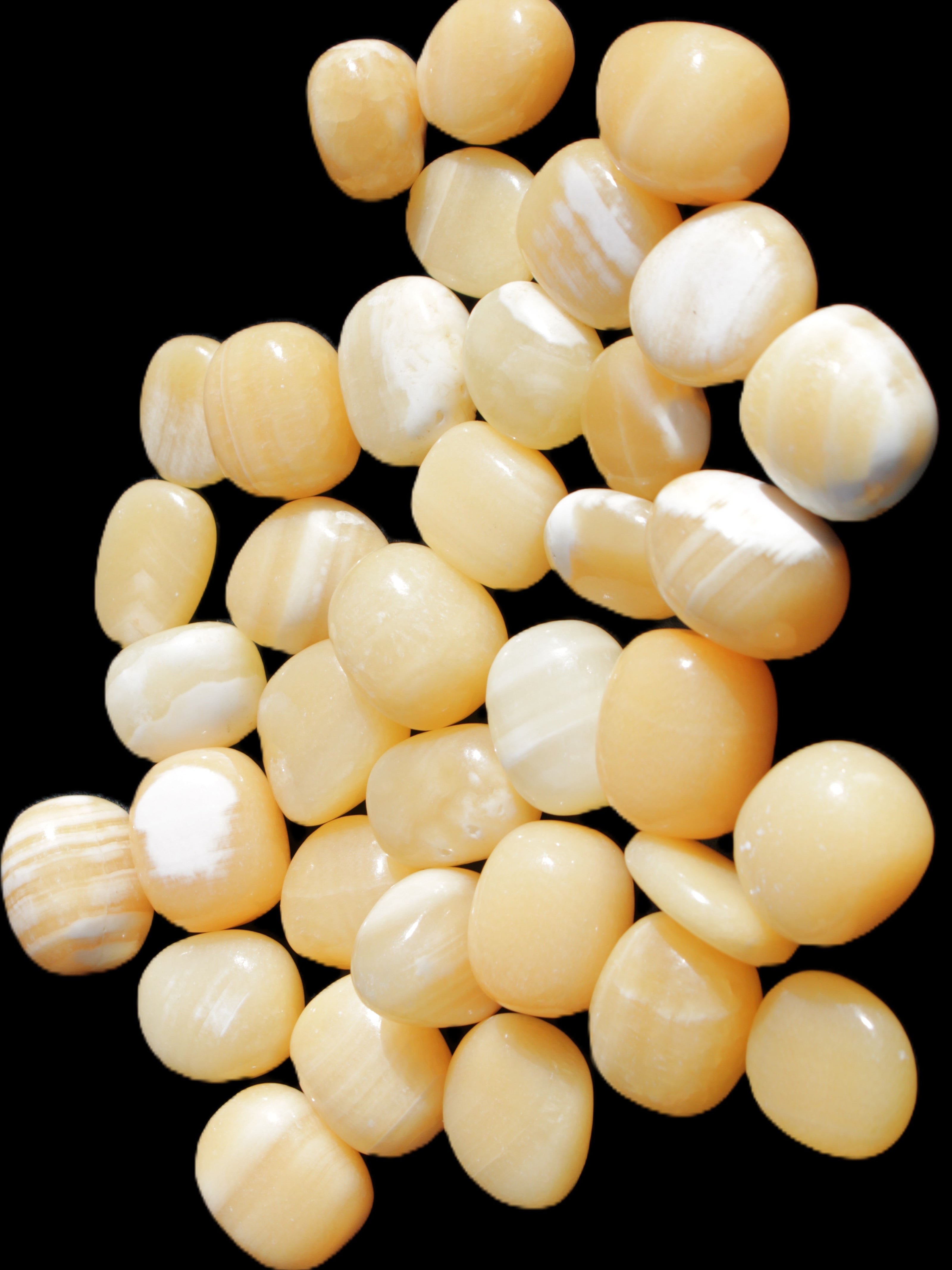 Lemon Calcite 36 tumbled stones 22*18mm - 30-24mm 730g Wholesale Rocks and Things Store