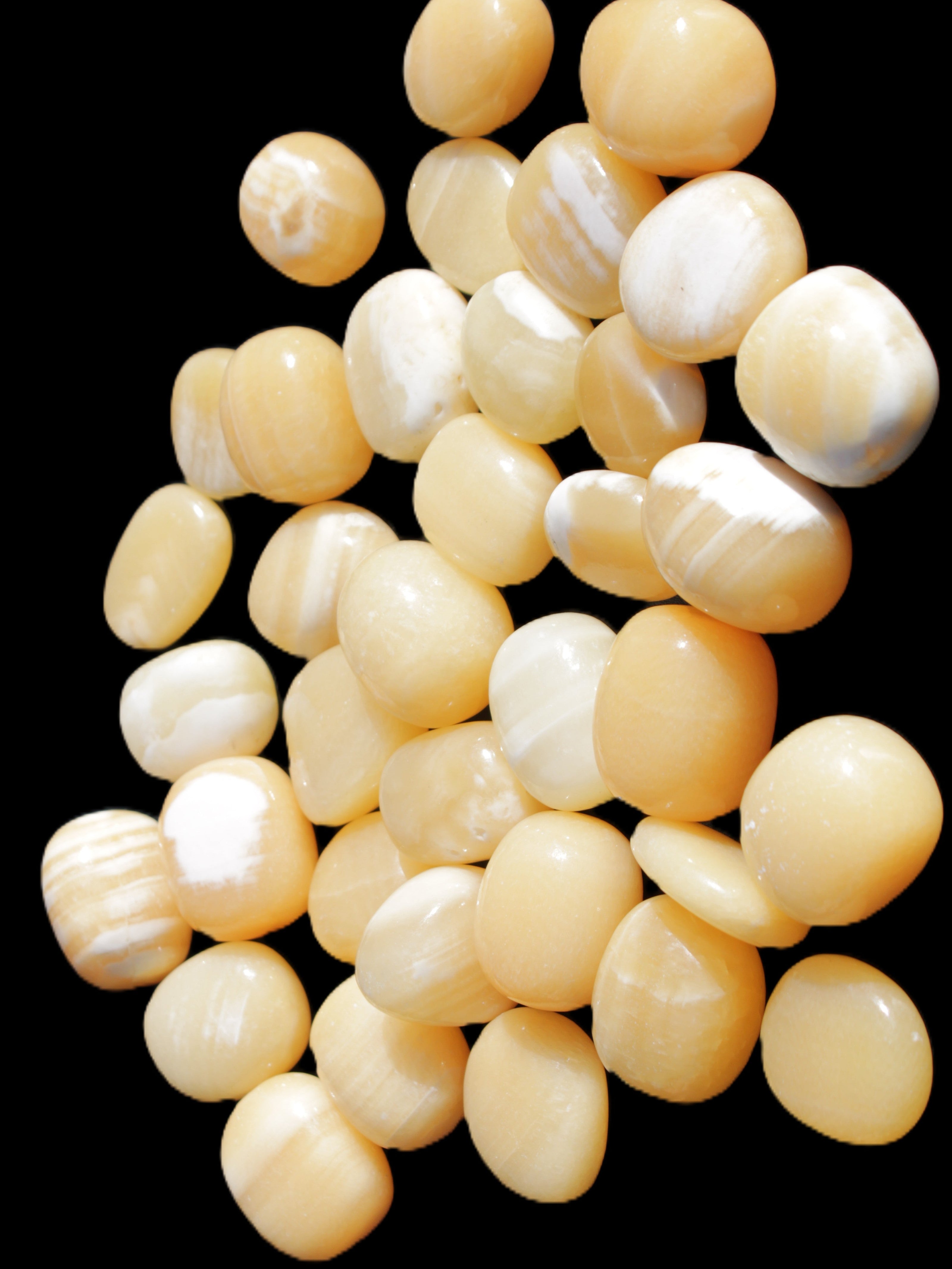 Lemon Calcite 36 tumbled stones 22*18mm - 30-24mm 730g Wholesale Rocks and Things Store