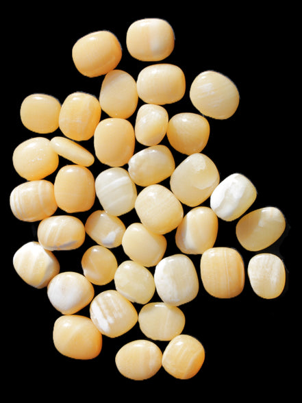 Lemon Calcite 36 tumbled stones 22*18mm - 30-24mm 730g Wholesale Rocks and Things Store