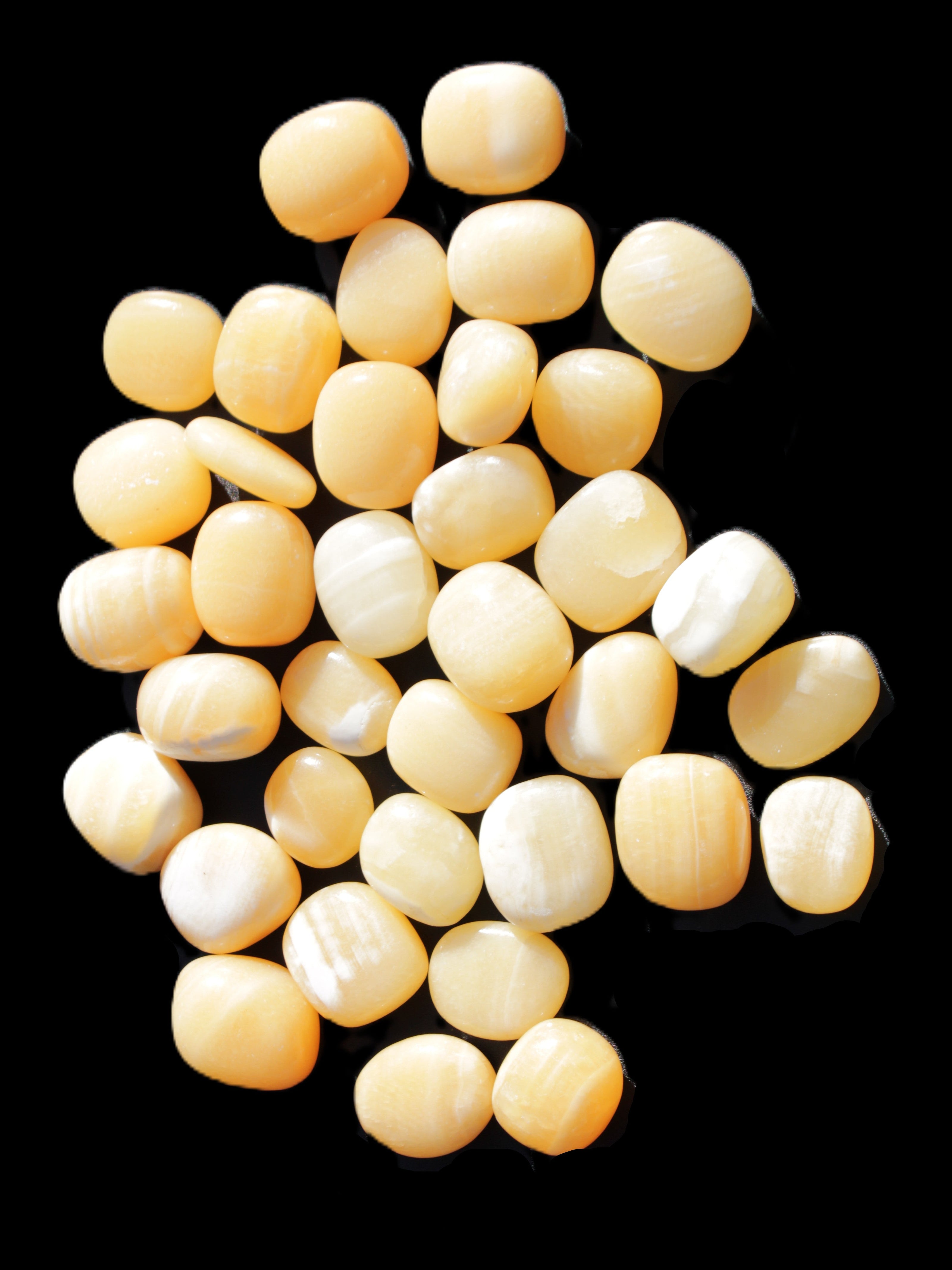 Lemon Calcite 36 tumbled stones 22*18mm - 30-24mm 730g Wholesale Rocks and Things Store