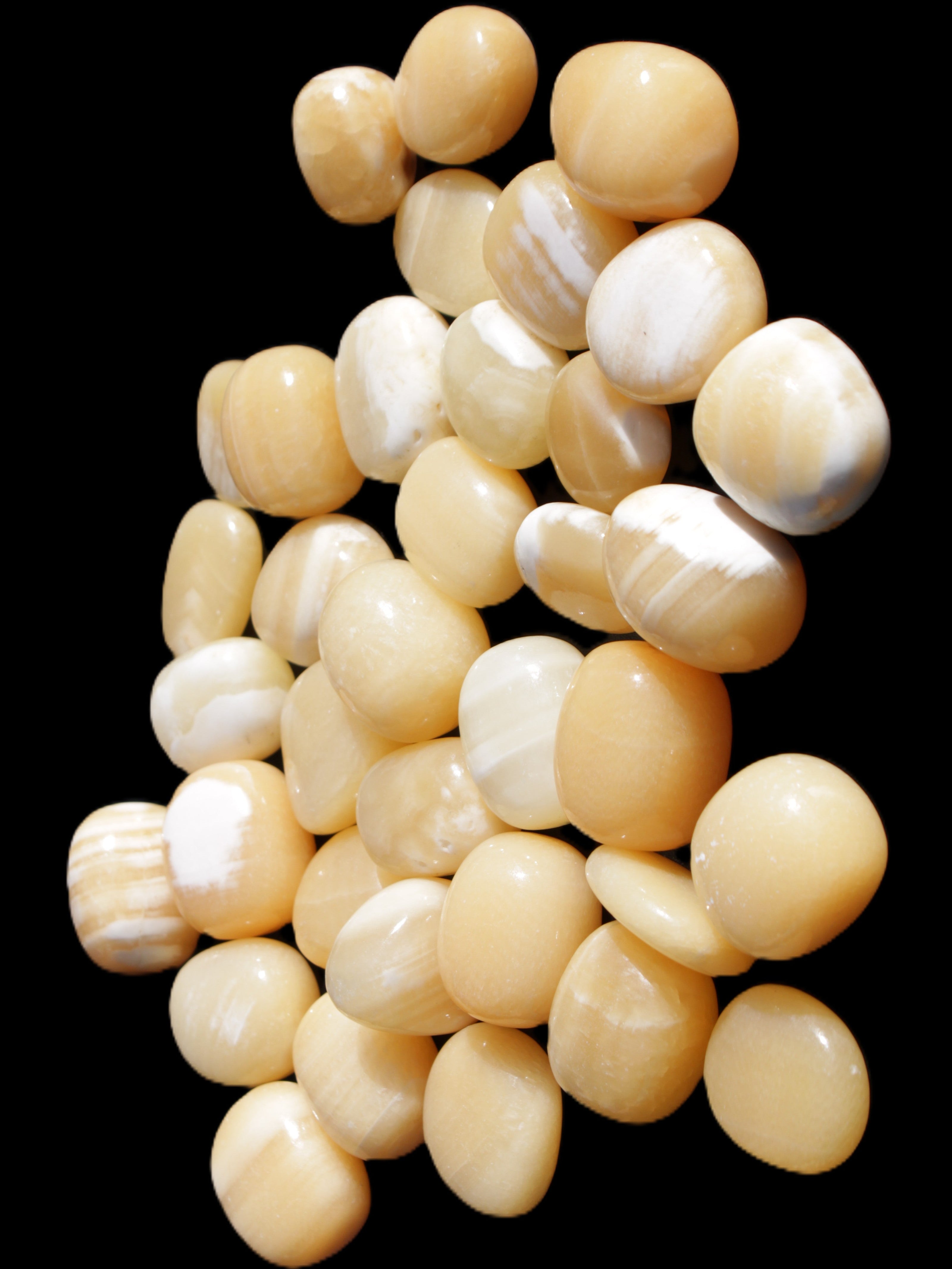 Lemon Calcite 36 tumbled stones 22*18mm - 30-24mm 730g Wholesale Rocks and Things Store