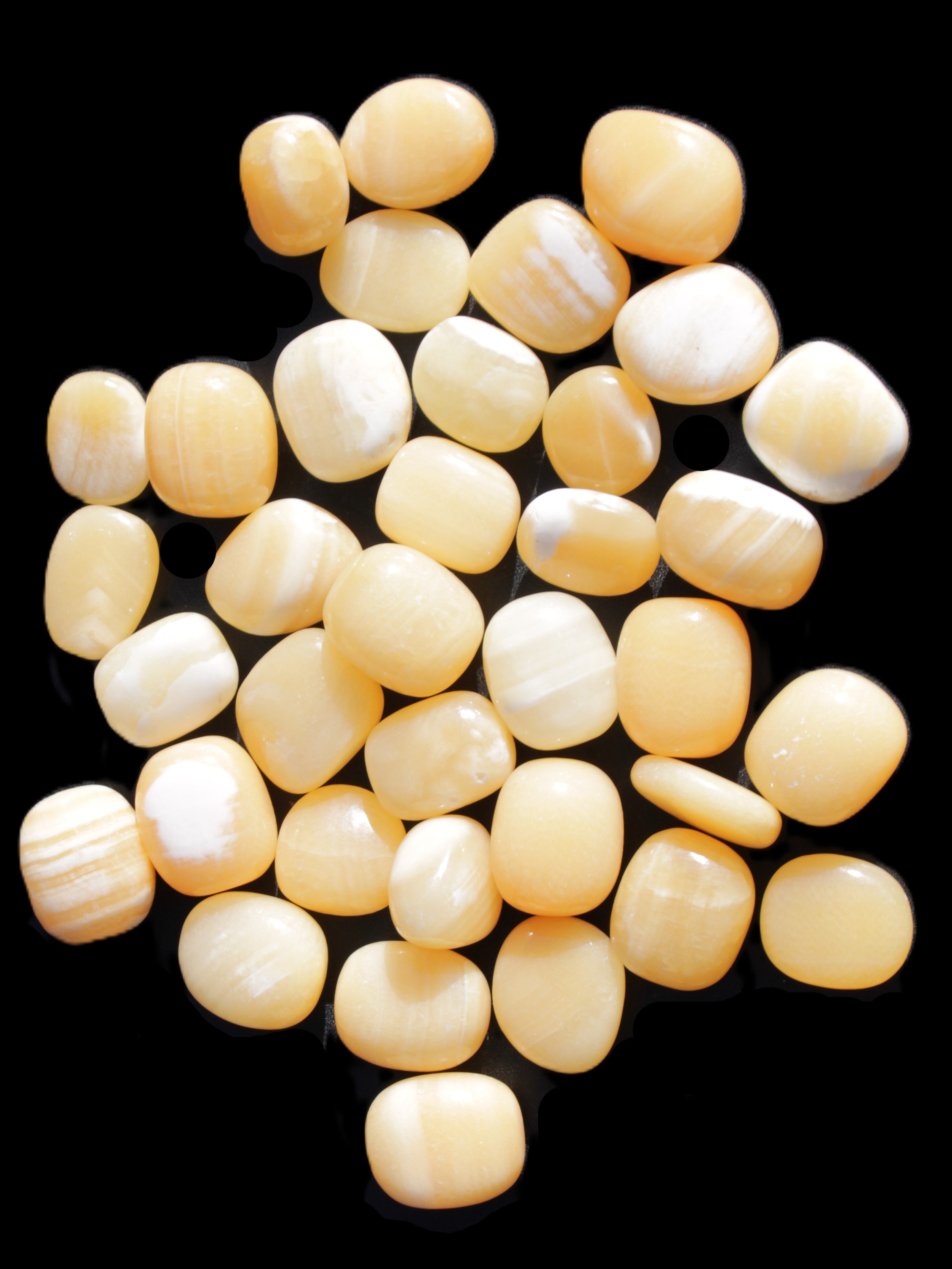 Lemon Calcite 36 tumbled stones 22*18mm - 30-24mm 730g Wholesale Rocks and Things Store