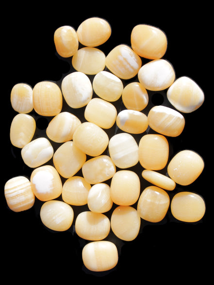 Lemon Calcite 36 tumbled stones 22*18mm - 30-24mm 730g Wholesale Rocks and Things Store