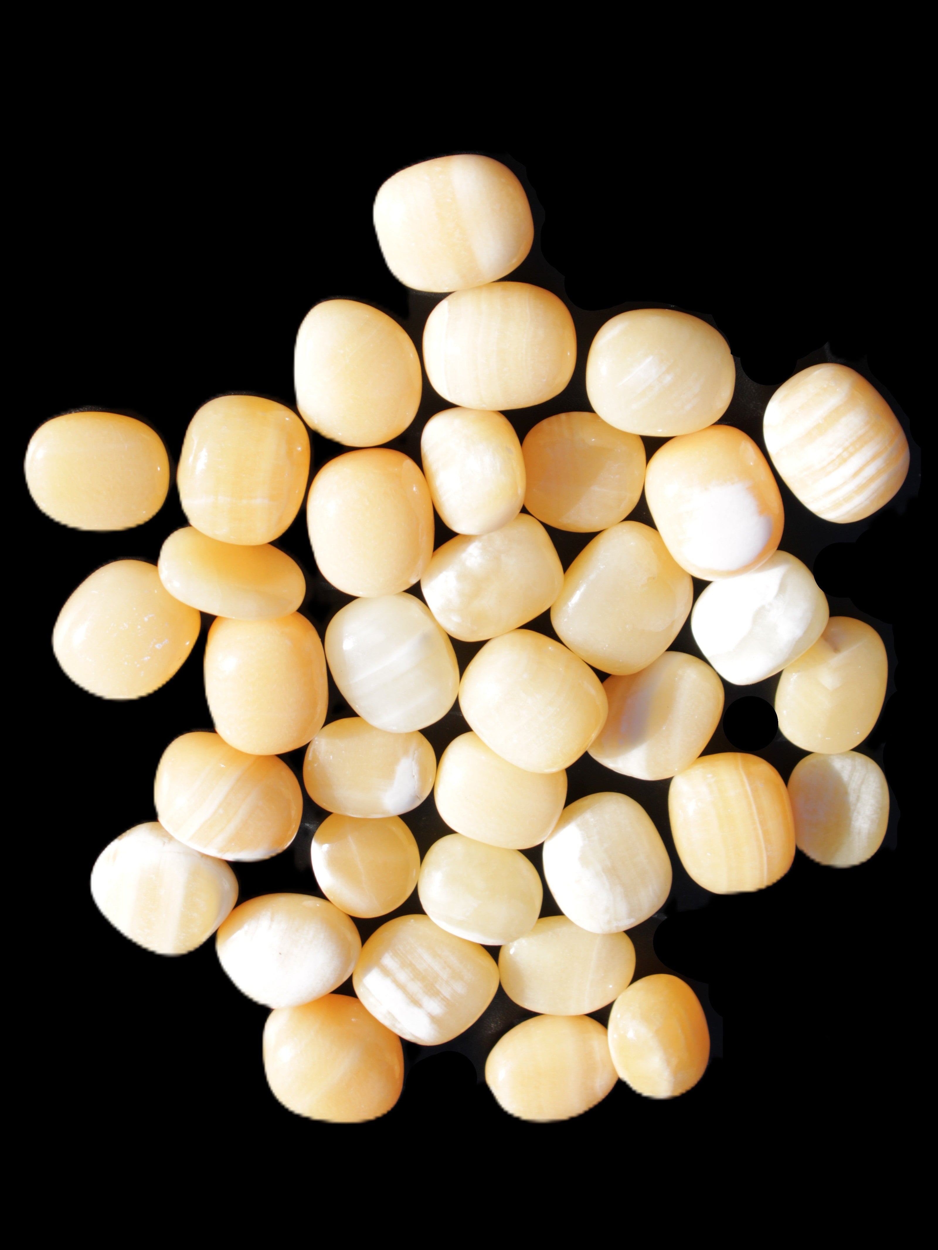 Lemon Calcite 36 tumbled stones 22*18mm - 30-24mm 730g Wholesale Rocks and Things Store