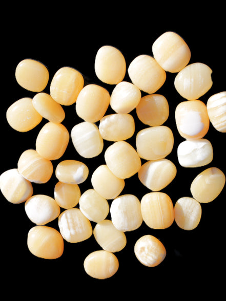 Lemon Calcite 36 tumbled stones 22*18mm - 30-24mm 730g Wholesale Rocks and Things Store