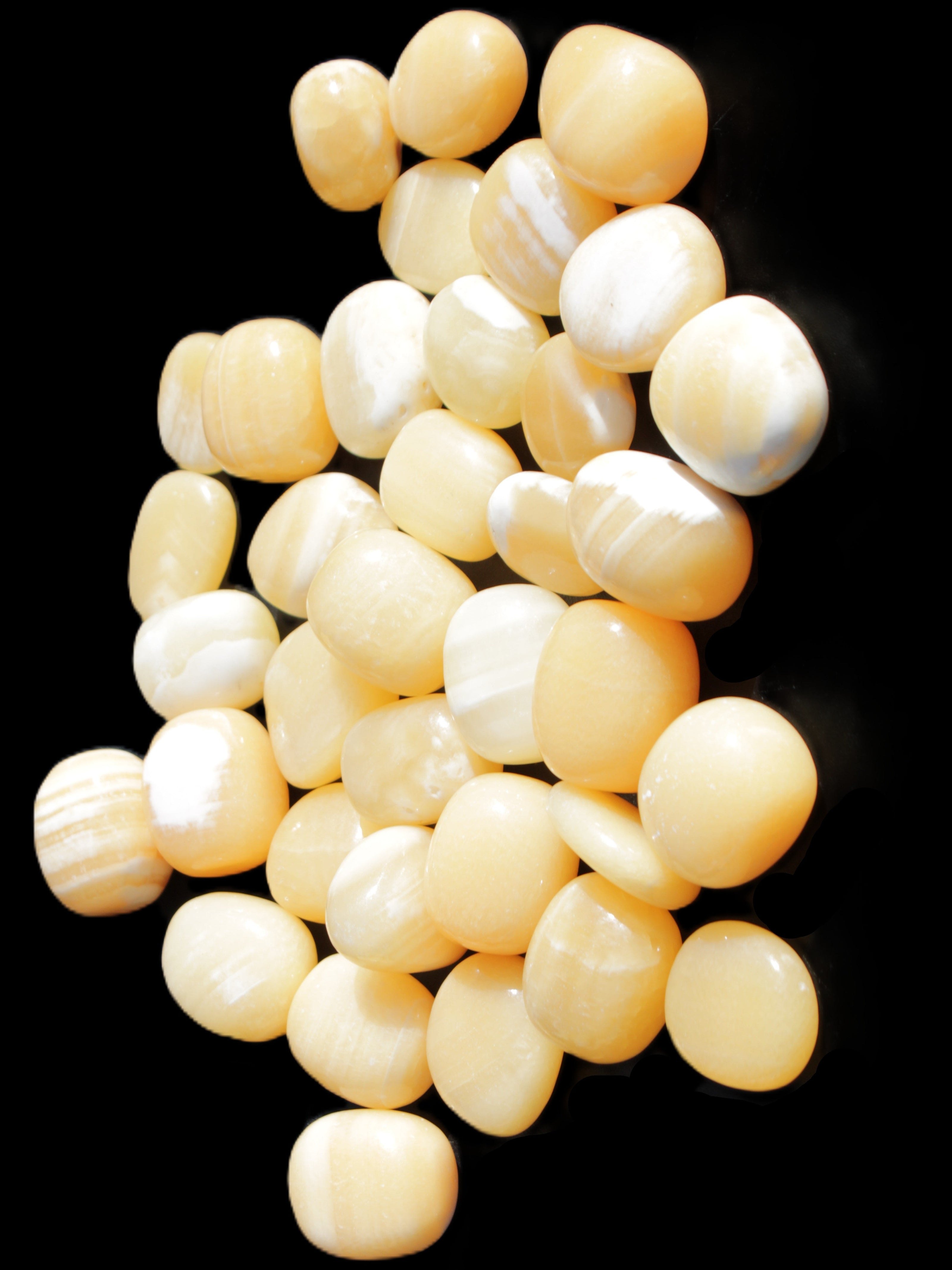 Lemon Calcite 36 tumbled stones 22*18mm - 30-24mm 730g Wholesale Rocks and Things Store