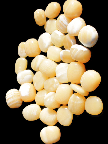 Lemon Calcite 36 tumbled stones 22*18mm - 30-24mm 730g Wholesale Rocks and Things Store