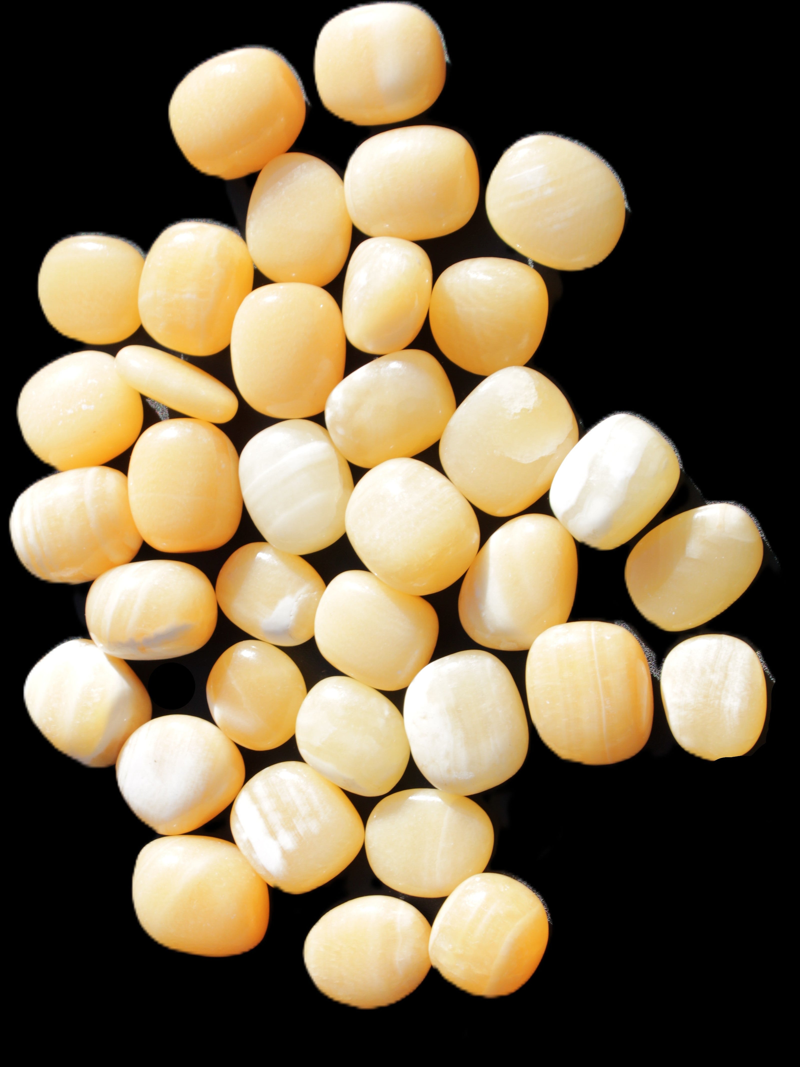 Lemon Calcite 36 tumbled stones 22*18mm - 30-24mm 730g Wholesale Rocks and Things Store