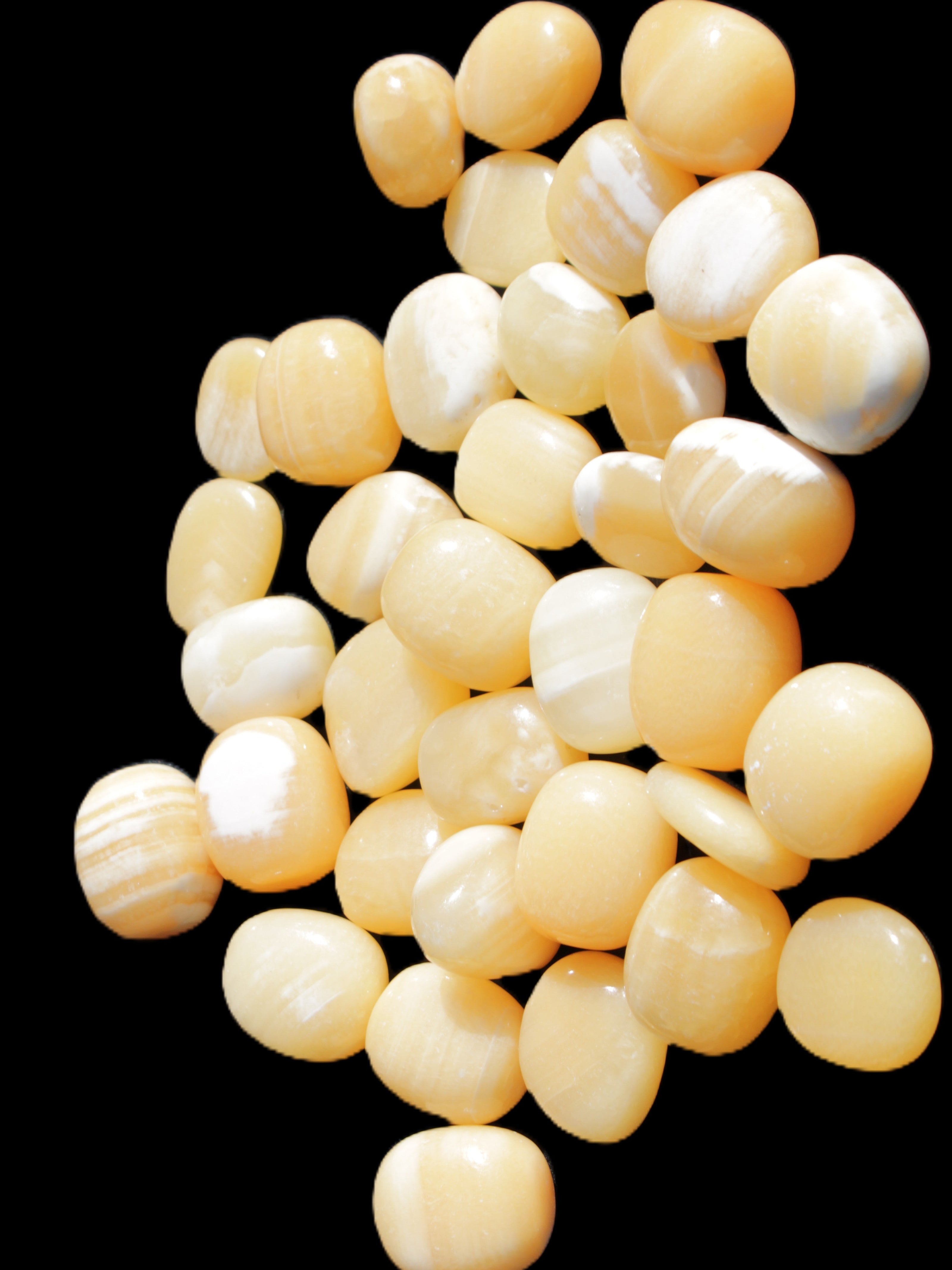 Lemon Calcite 36 tumbled stones 22*18mm - 30-24mm 730g Wholesale Rocks and Things Store