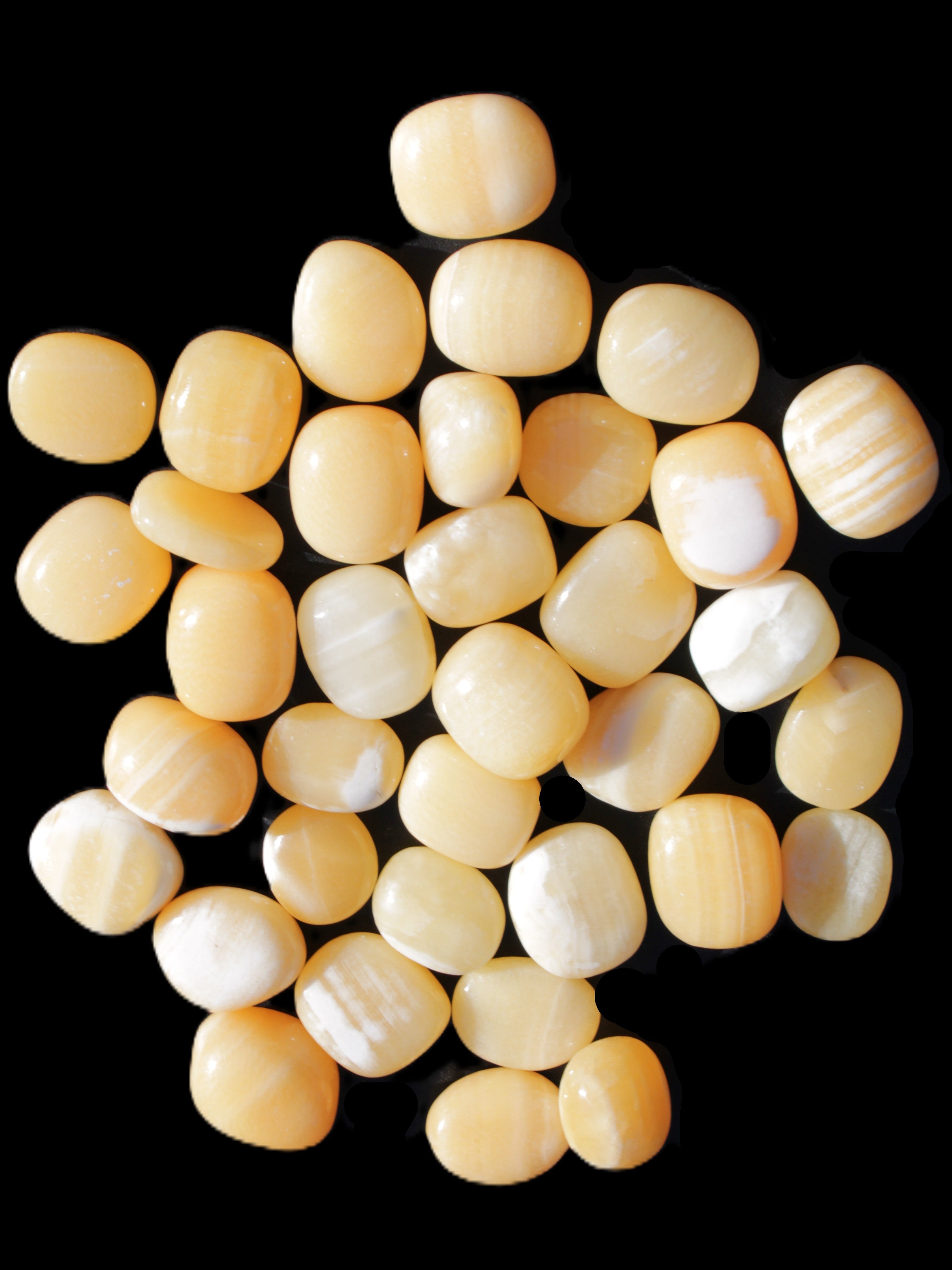 Lemon Calcite 36 tumbled stones 22*18mm - 30-24mm 730g Wholesale Rocks and Things Store