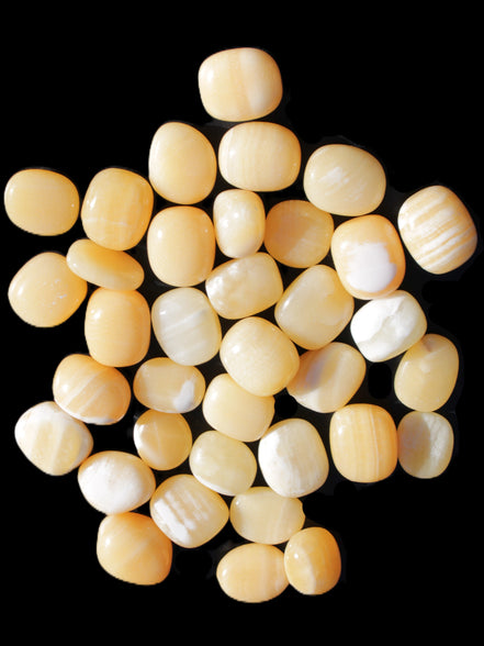 Lemon Calcite 36 tumbled stones 22*18mm - 30-24mm 730g Wholesale Rocks and Things Store