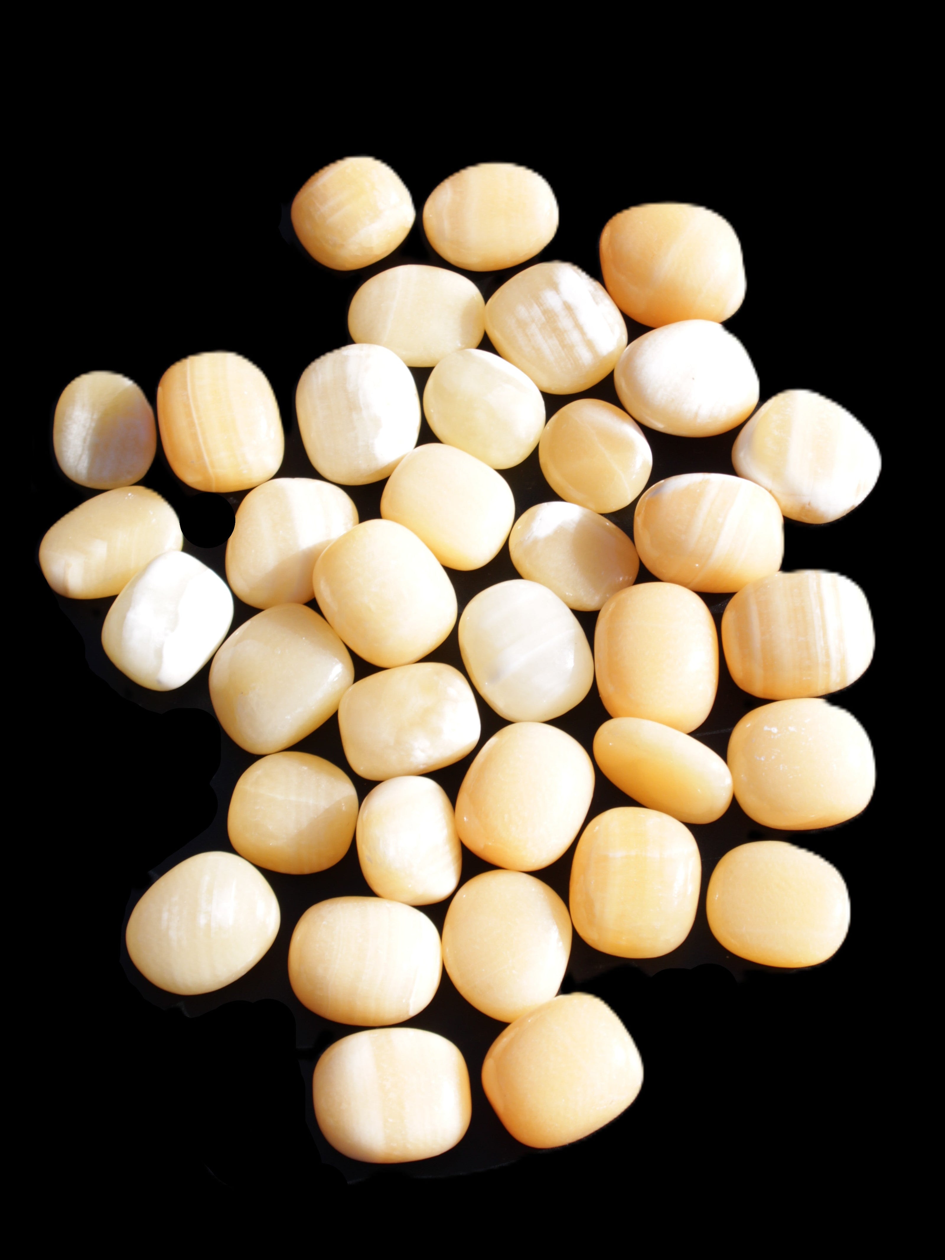 Lemon Calcite 36 tumbled stones 22*18mm - 30-24mm 730g Wholesale Rocks and Things Store