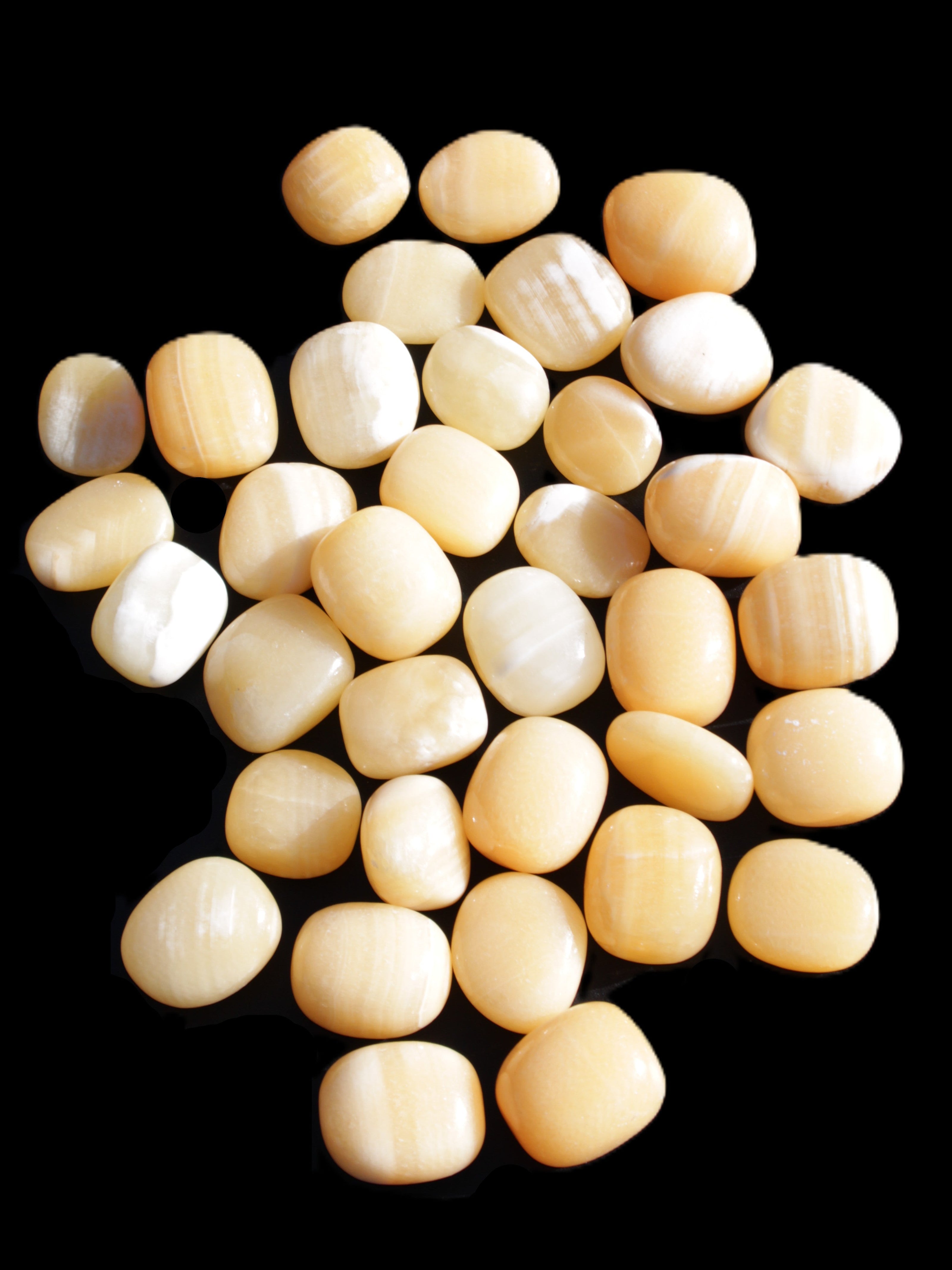 Lemon Calcite 36 tumbled stones 22*18mm - 30-24mm 730g Wholesale Rocks and Things Store