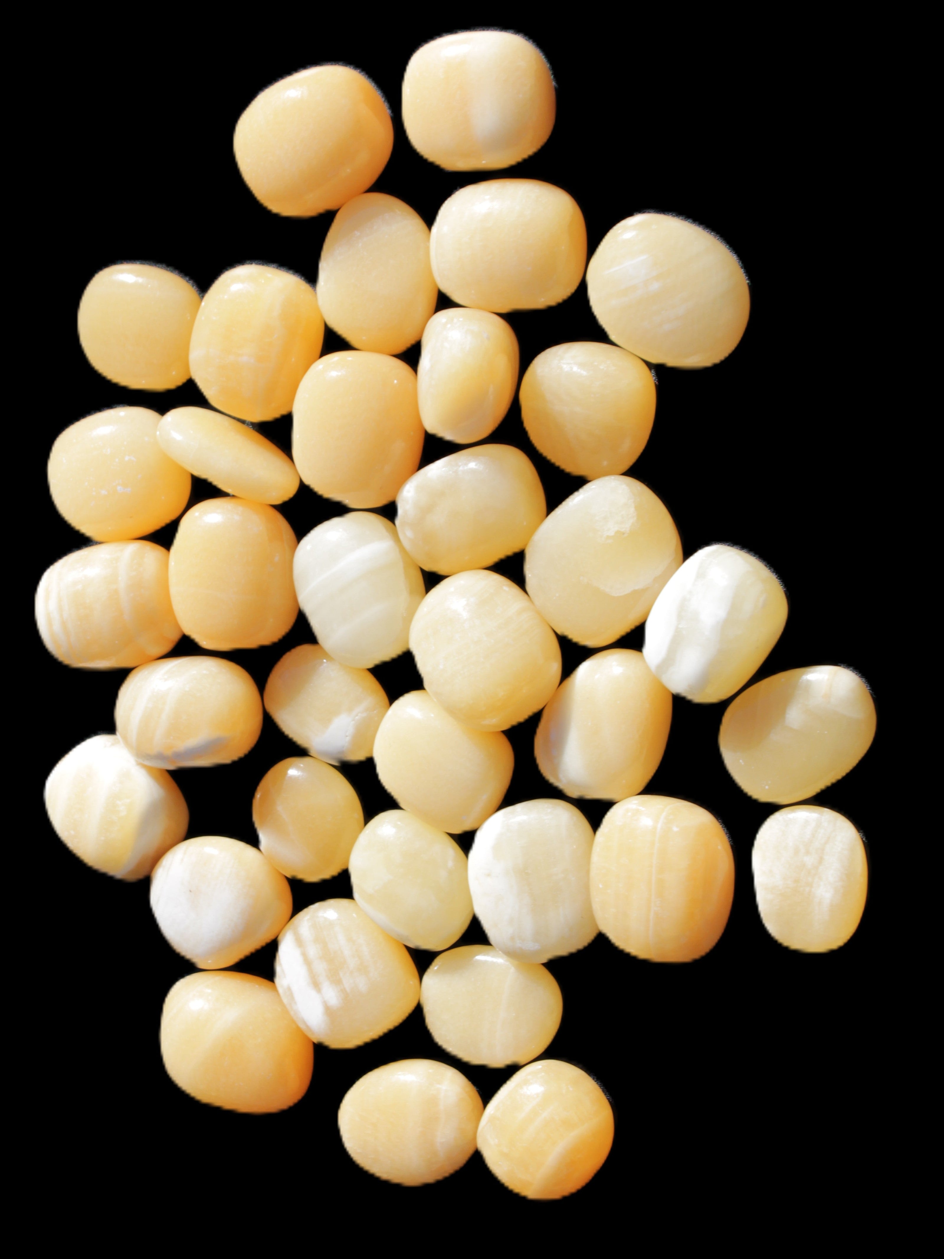 Lemon Calcite 36 tumbled stones 22*18mm - 30-24mm 730g Wholesale Rocks and Things Store