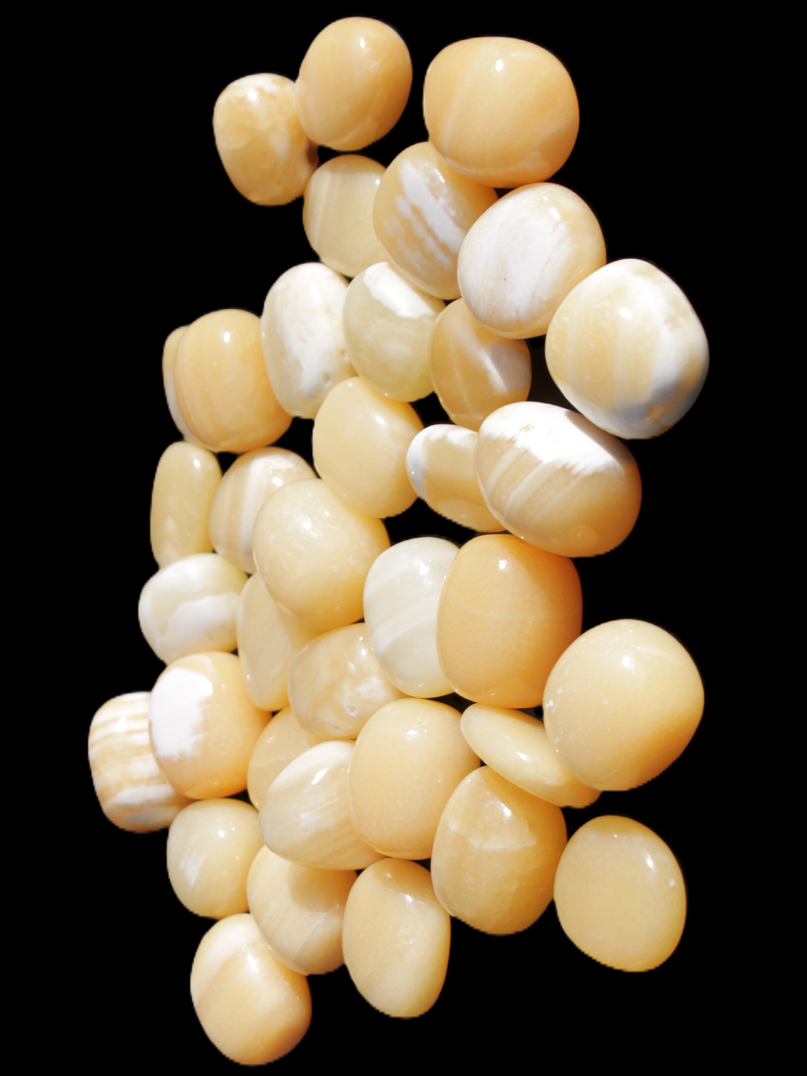 Lemon Calcite 36 tumbled stones 22*18mm - 30-24mm 730g Wholesale Rocks and Things Store