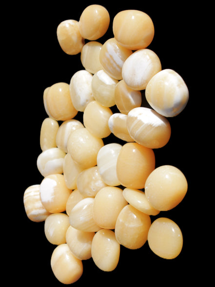 Lemon Calcite 36 tumbled stones 22*18mm - 30-24mm 730g Wholesale Rocks and Things Store