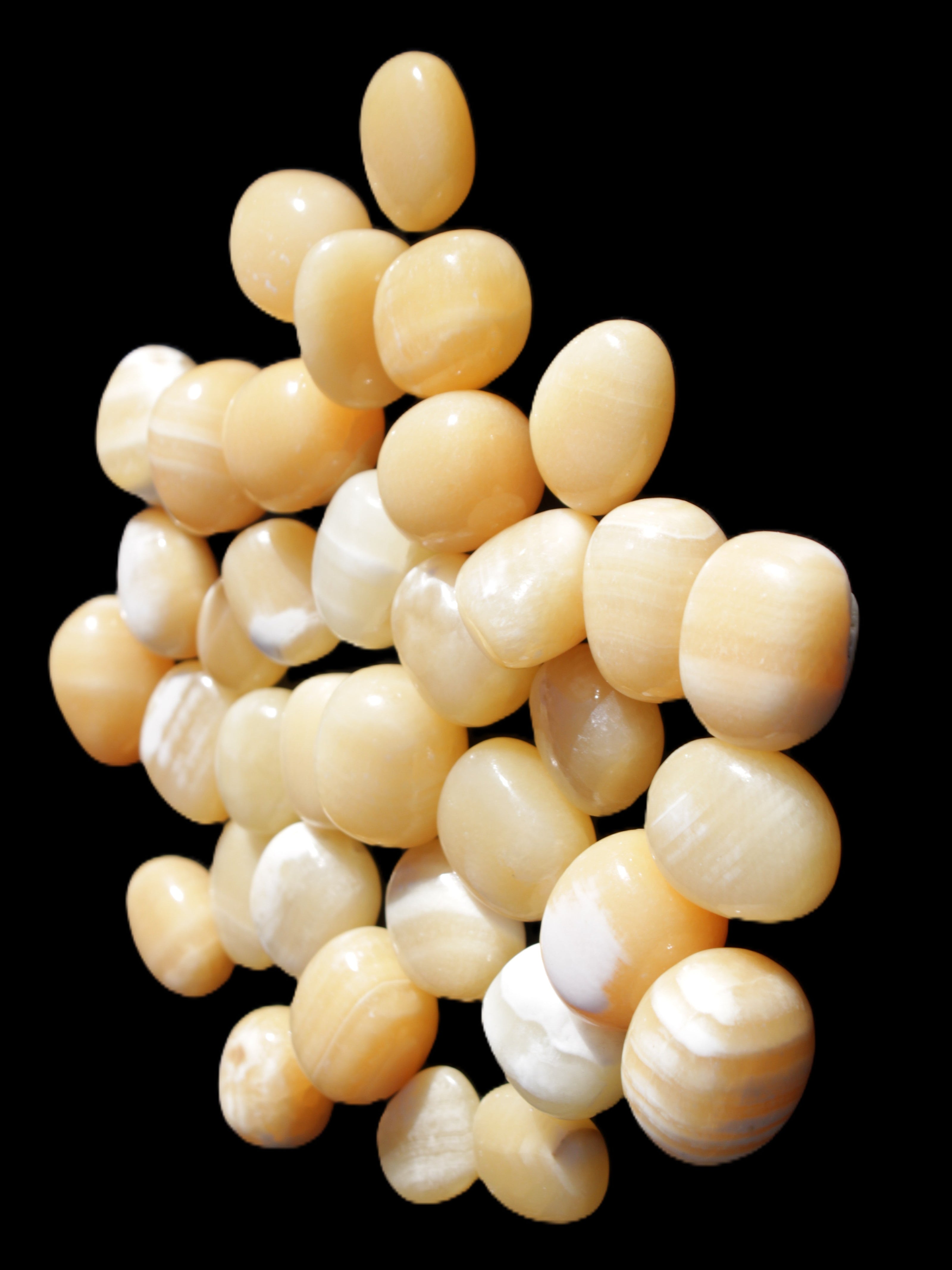 Lemon Calcite 36 tumbled stones 22*18mm - 30-24mm 730g Wholesale Rocks and Things Store