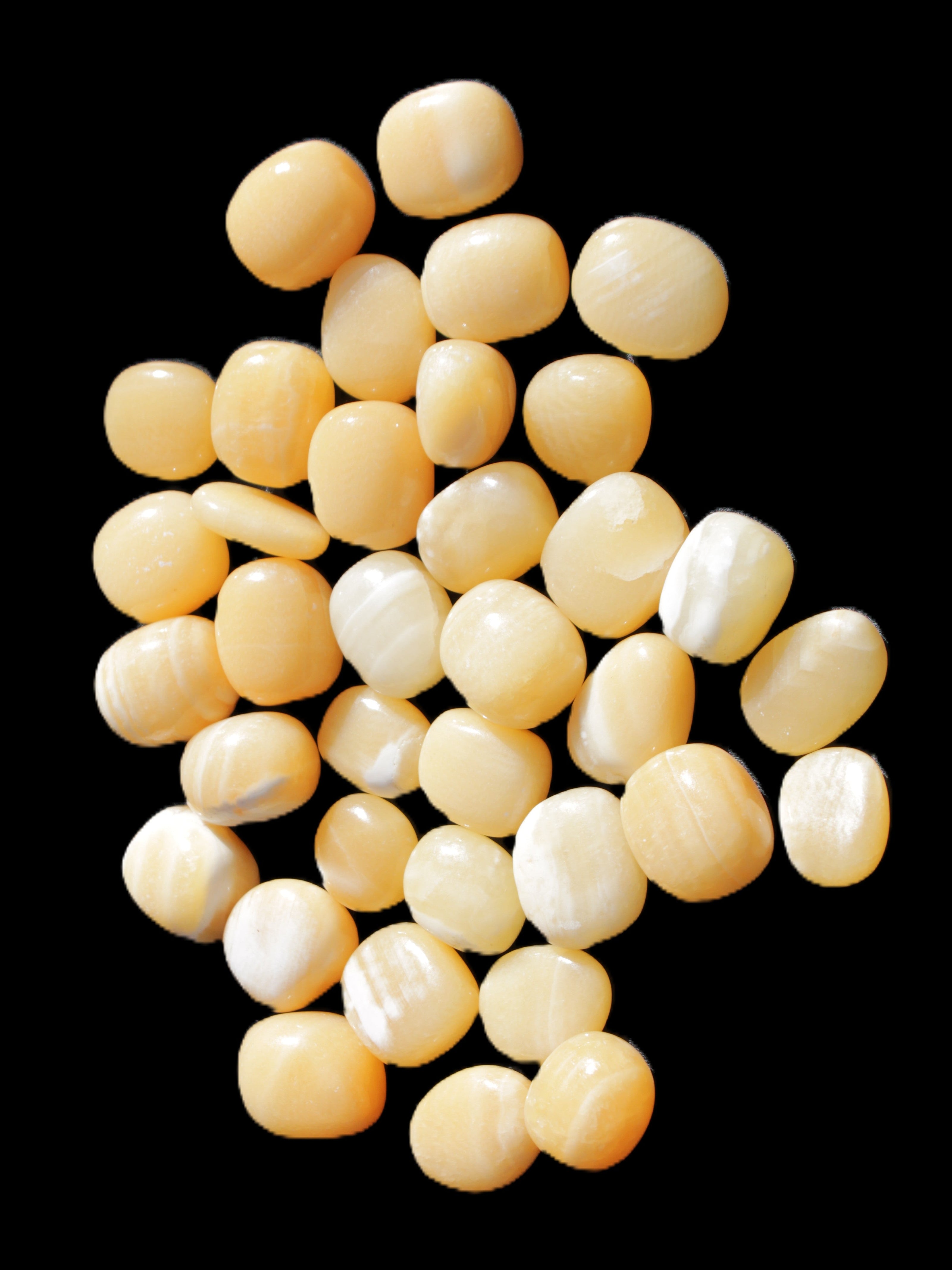 Lemon Calcite 36 tumbled stones 22*18mm - 30-24mm 730g Wholesale Rocks and Things Store