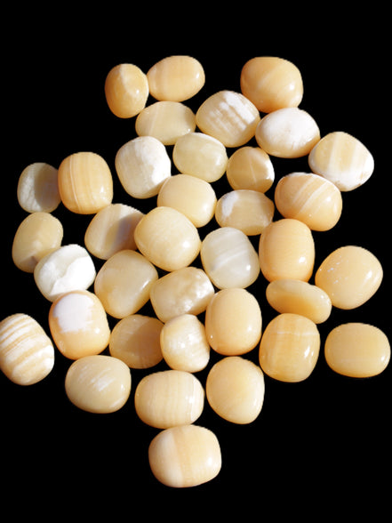 Lemon Calcite 36 tumbled stones 22*18mm - 30-24mm 730g Wholesale Rocks and Things Store