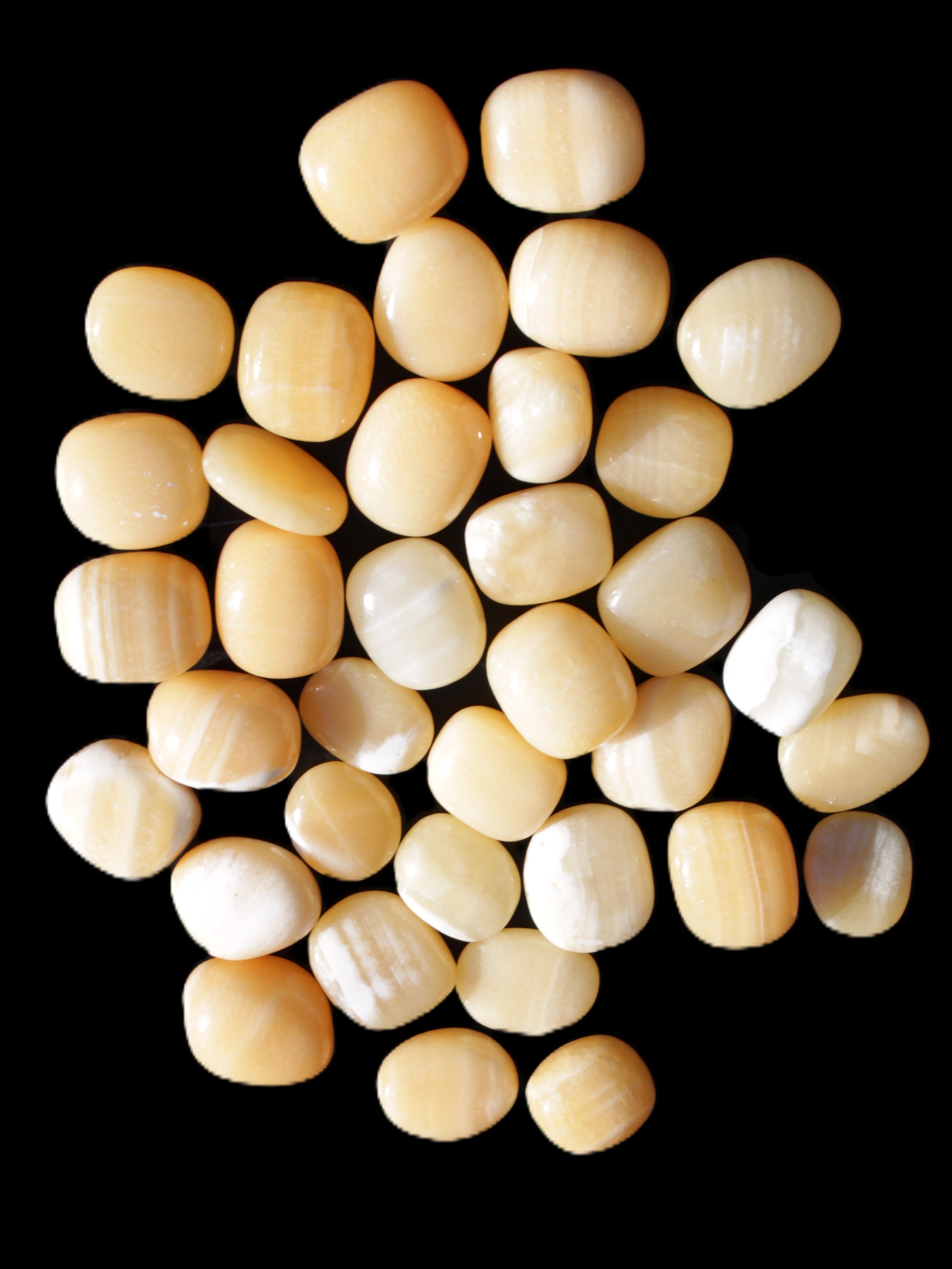 Lemon Calcite 36 tumbled stones 22*18mm - 30-24mm 730g Wholesale Rocks and Things Store