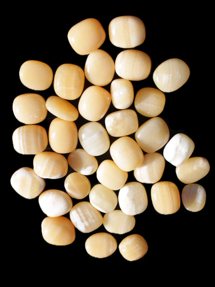 Lemon Calcite 36 tumbled stones 22*18mm - 30-24mm 730g Wholesale Rocks and Things Store