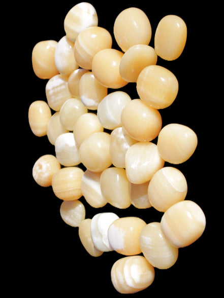 Lemon Calcite 36 tumbled stones 22*18mm - 30-24mm 730g Wholesale Rocks and Things Store